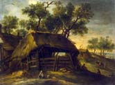 landscape with huts